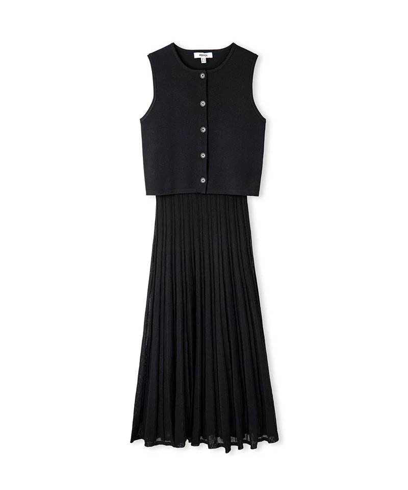 Ipekyol  Pleated Knit Midi Dress for Women | Best Price UAE